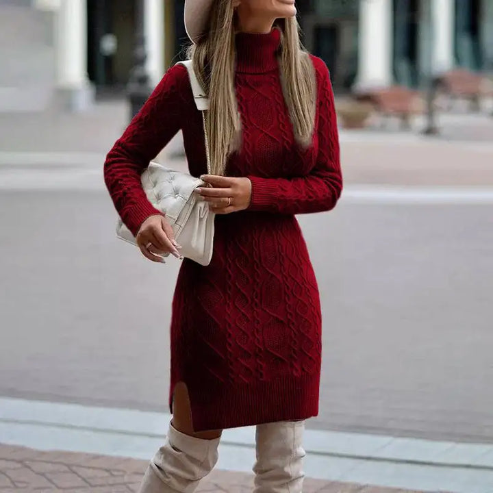 Ines Cable Knit Sweater Dress