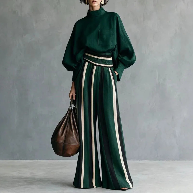 Nora Relaxed Striped Pant Set