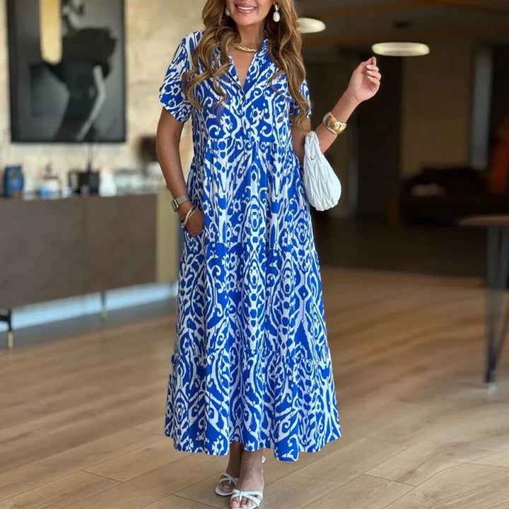 Brenza Printed Pocket Maxi Dress