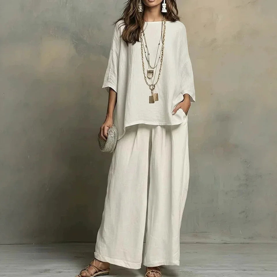 Arlette Breathable Linen Pant Set