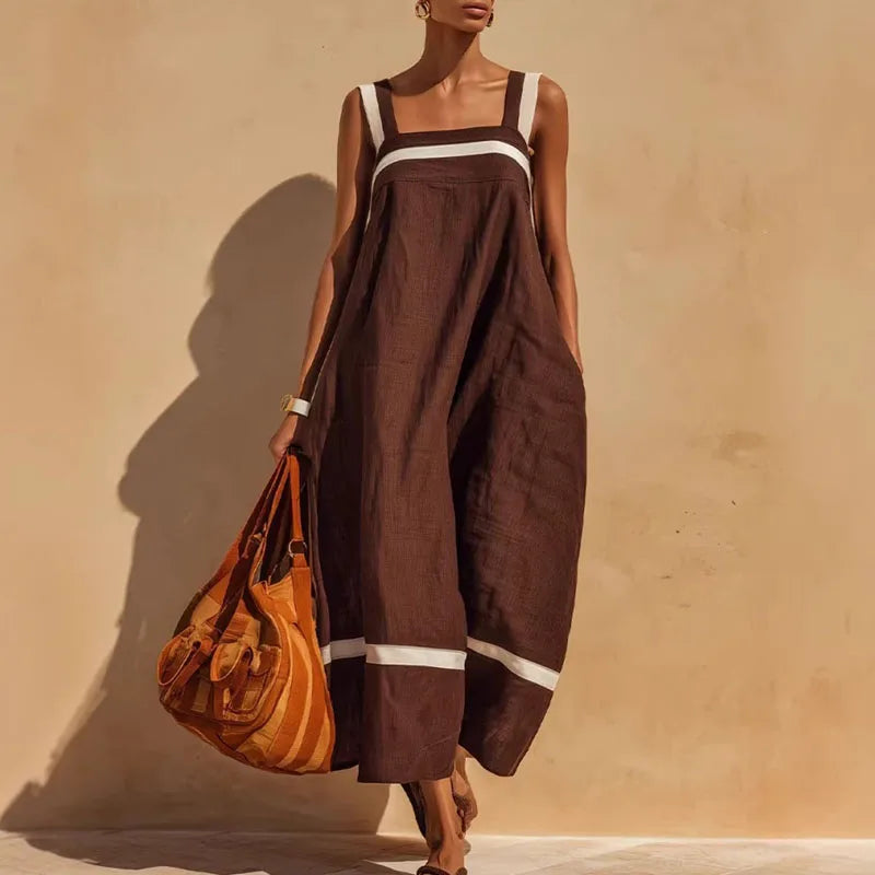Thessaly Color Block Maxi Dress
