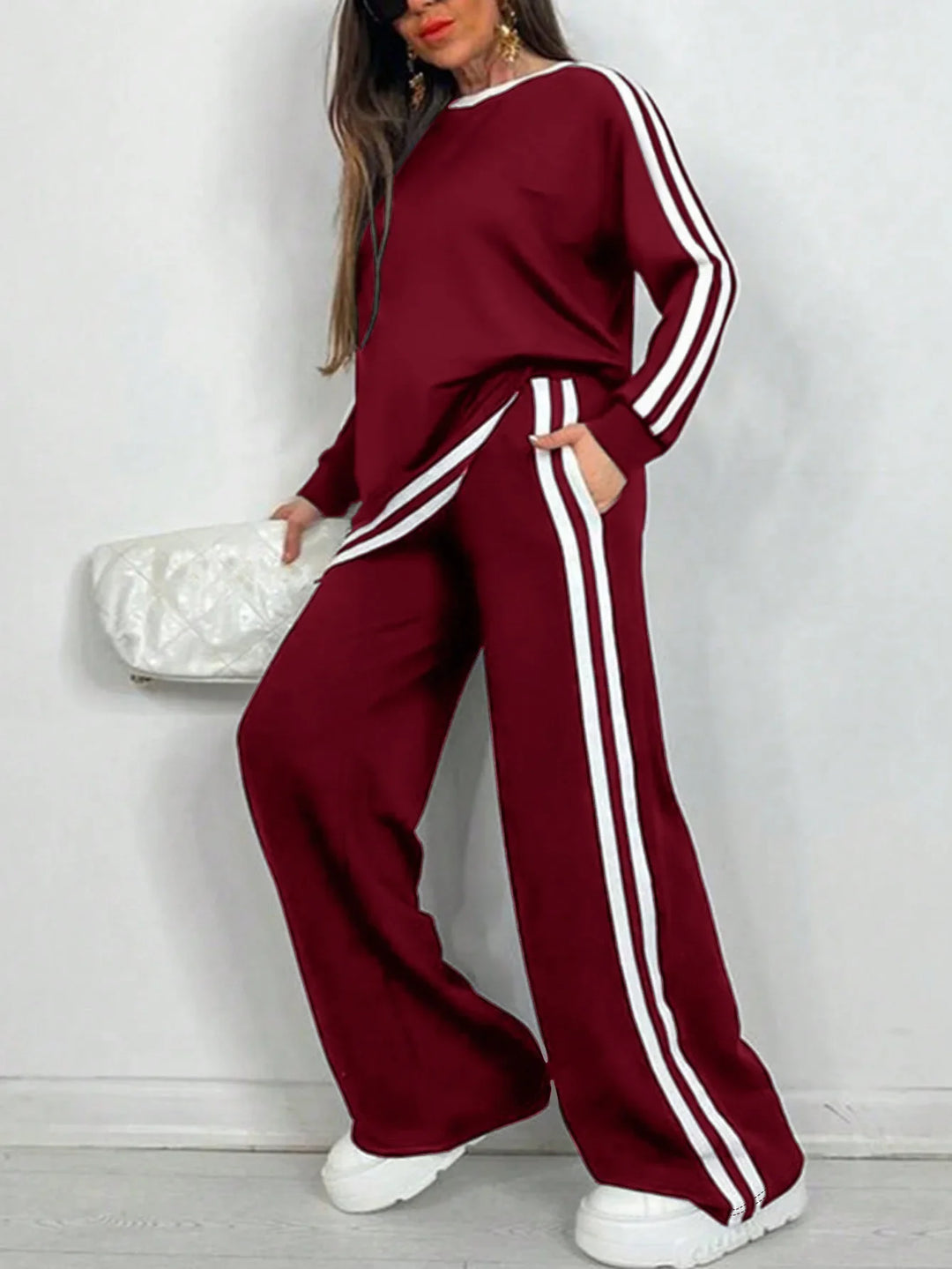 Nora Sports Stripe Lounge Set