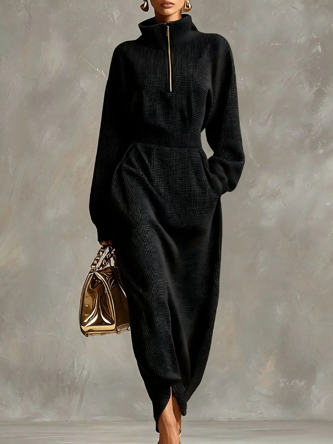 Romilly Elegant Zip Maxi Dress