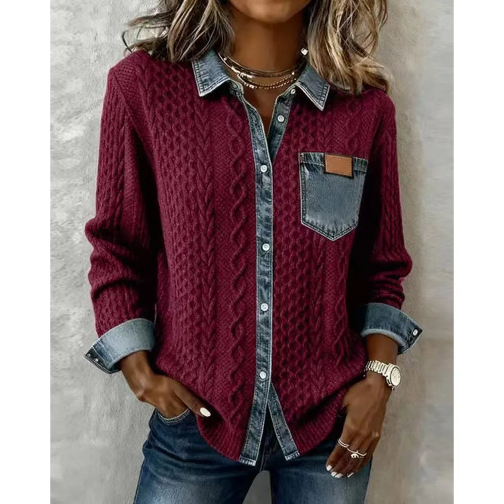 Sabine Cable Knit Overshirt