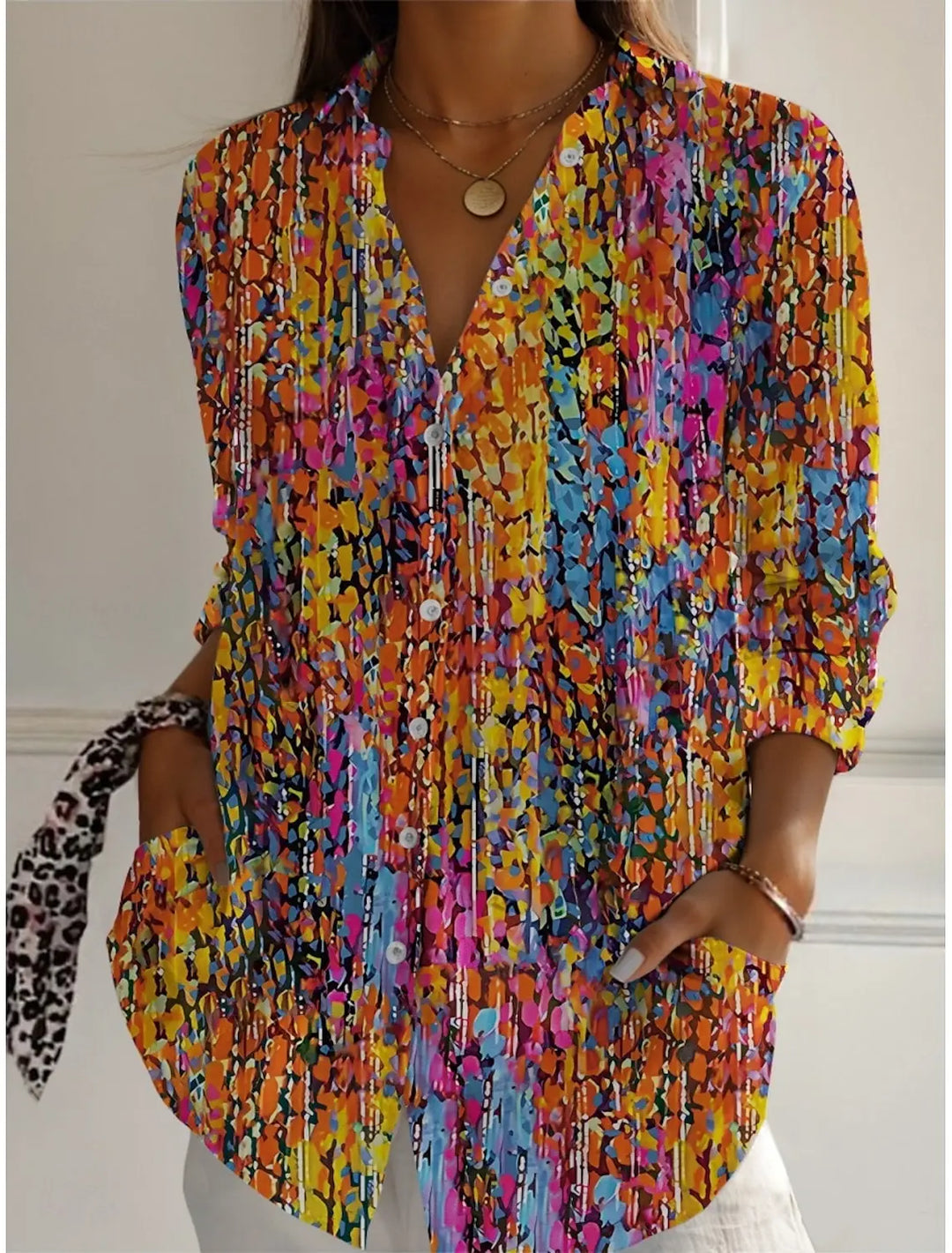 Meera Floral Button Front Blouse