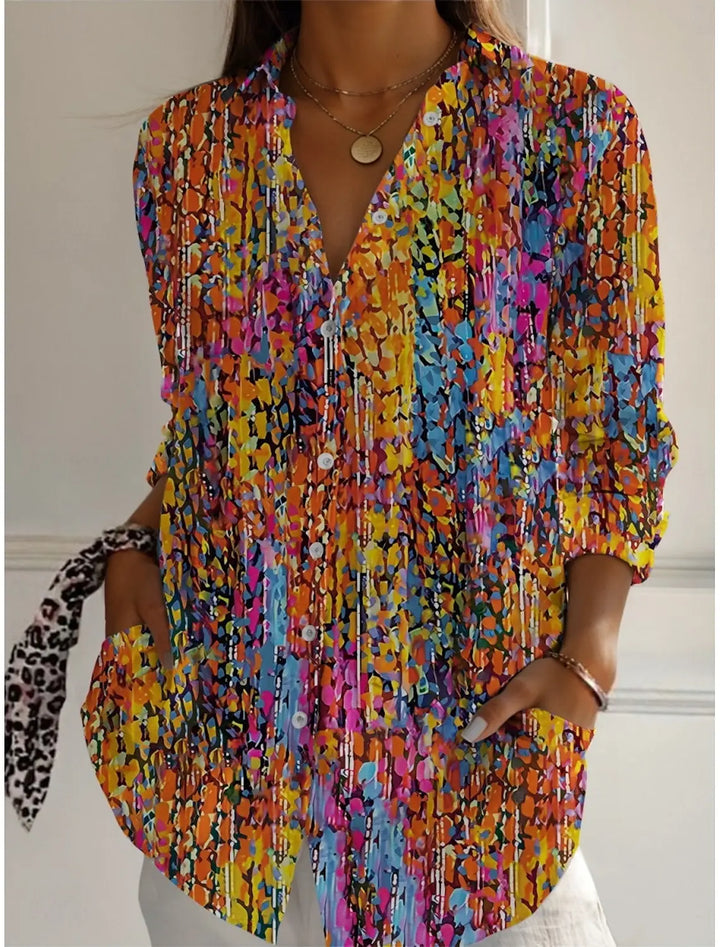 Meera Floral Button Front Blouse