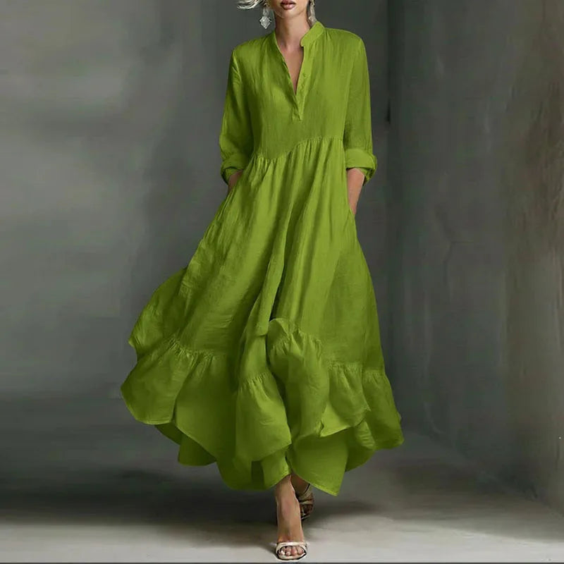 Henna Ruffle Hem Maxi Dress