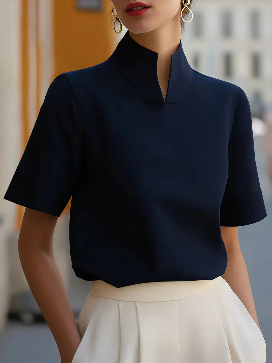Eden Structured Stand Collar Blouse