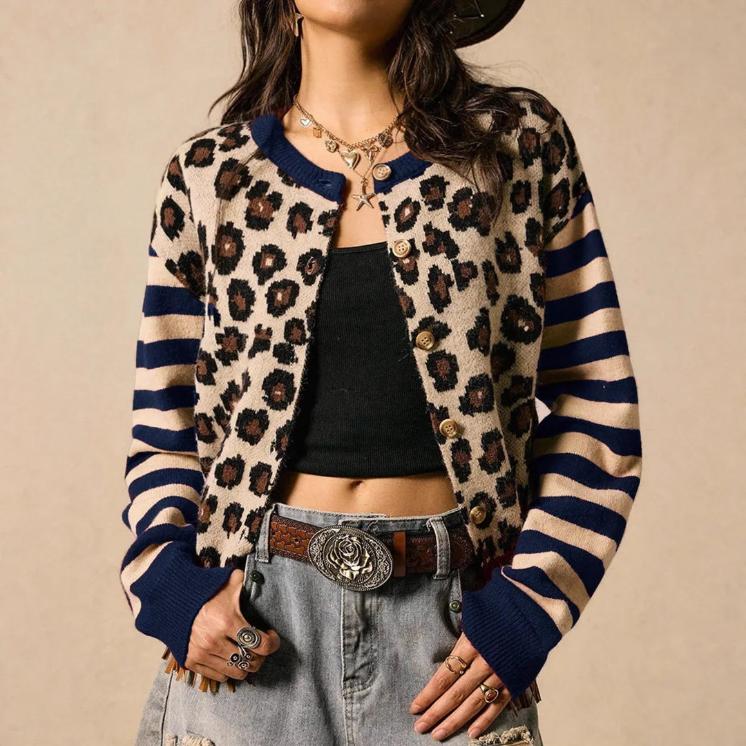 Sidonie Leopard Print Cardigan