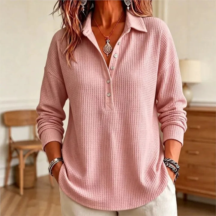 Marlow Waffle Knit Polo Sweater