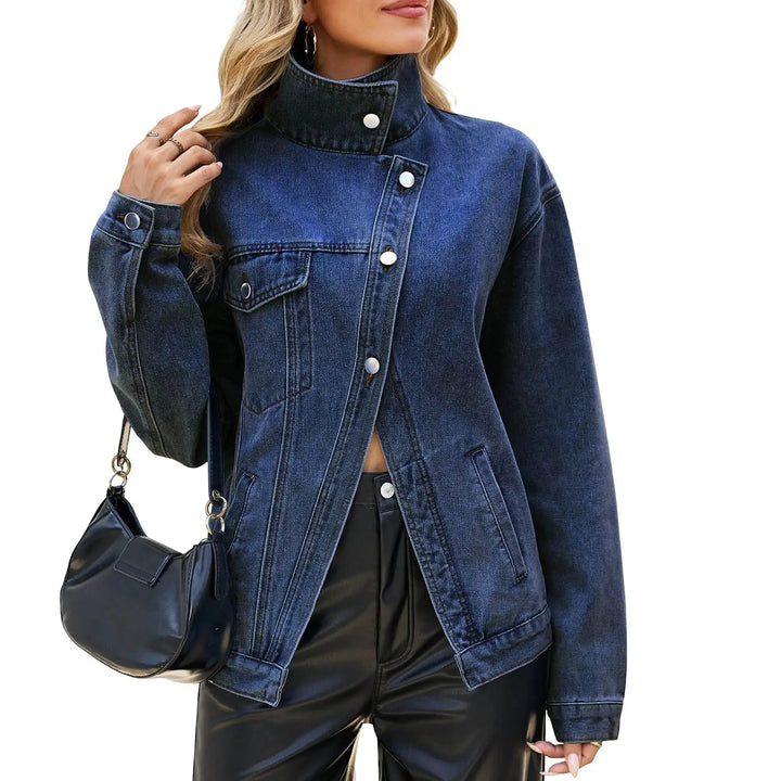 Marisette Stand Collar Denim Jacket