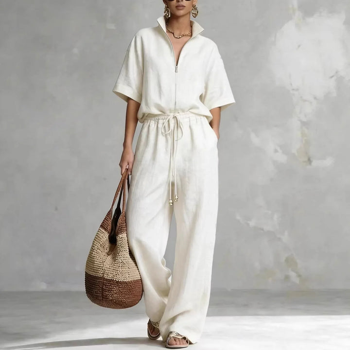 Darya Linen Wide Leg Pants Set