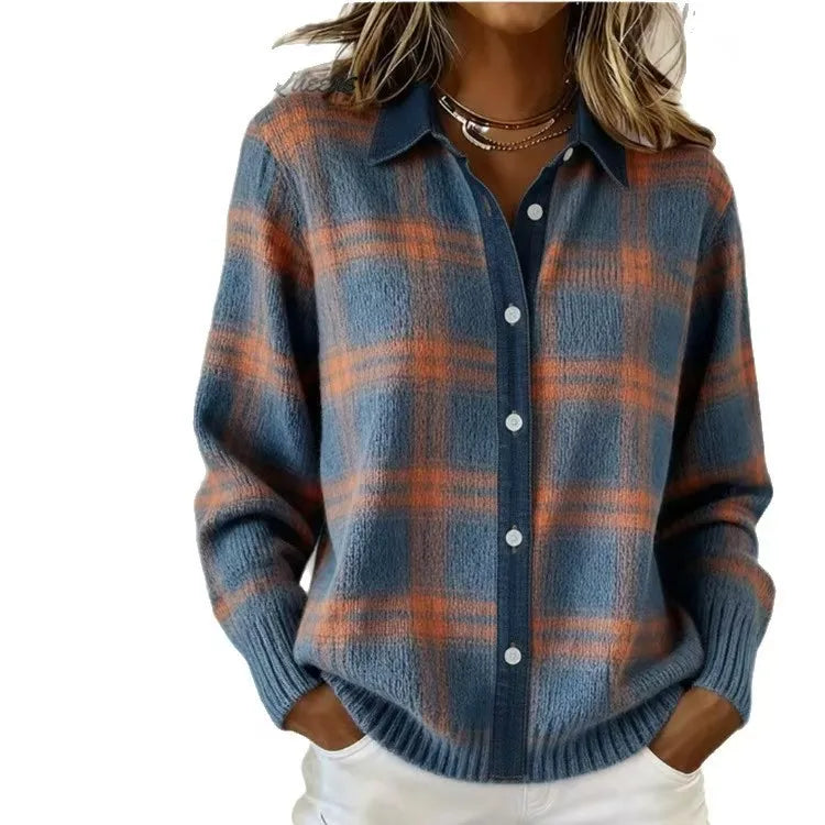 Amoret Denim Placket Cardigan