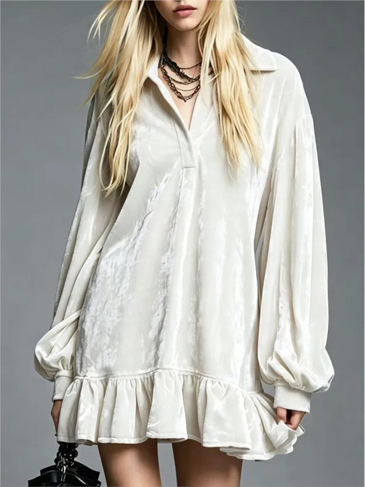 Sofia Velvet Ruffle Mini Dress