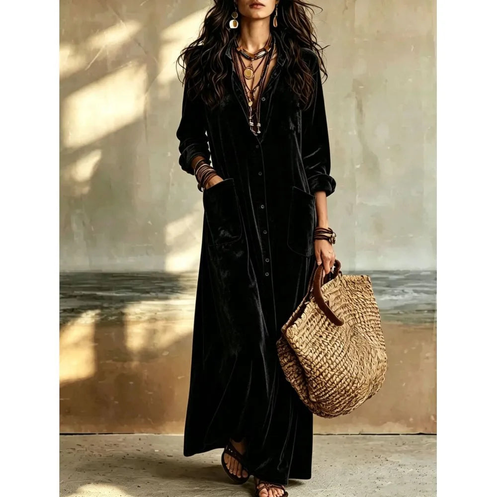 Celeste Button Front Maxi Dress