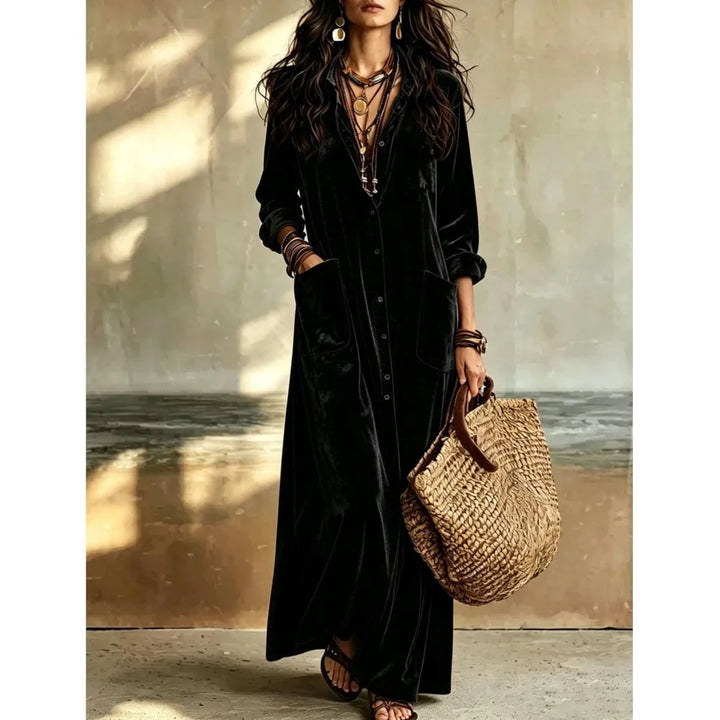 Celeste Button Front Maxi Dress