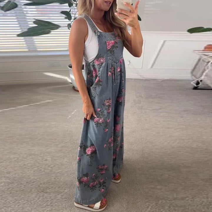 Azalea Elegant Floral Wide Leg Jumpsuit