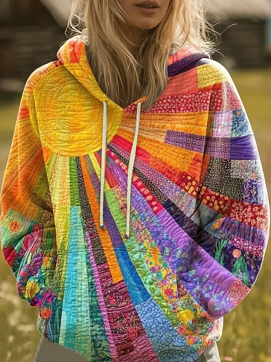 Marigold Bohemian Print Hoodie