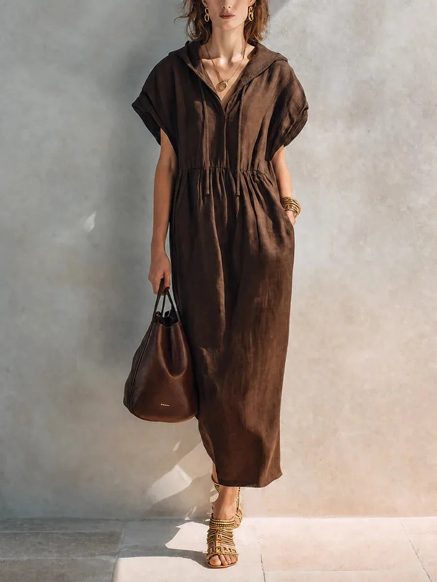 Celina Casual Hooded Maxi Dress