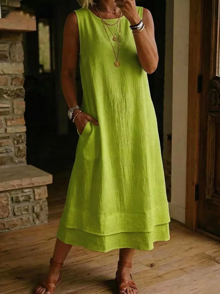 Kalina Effortless Sleeveless Tunic Midi Dress