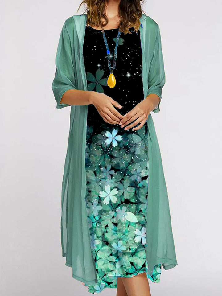 Araya Floral Cardigan Midi Dress