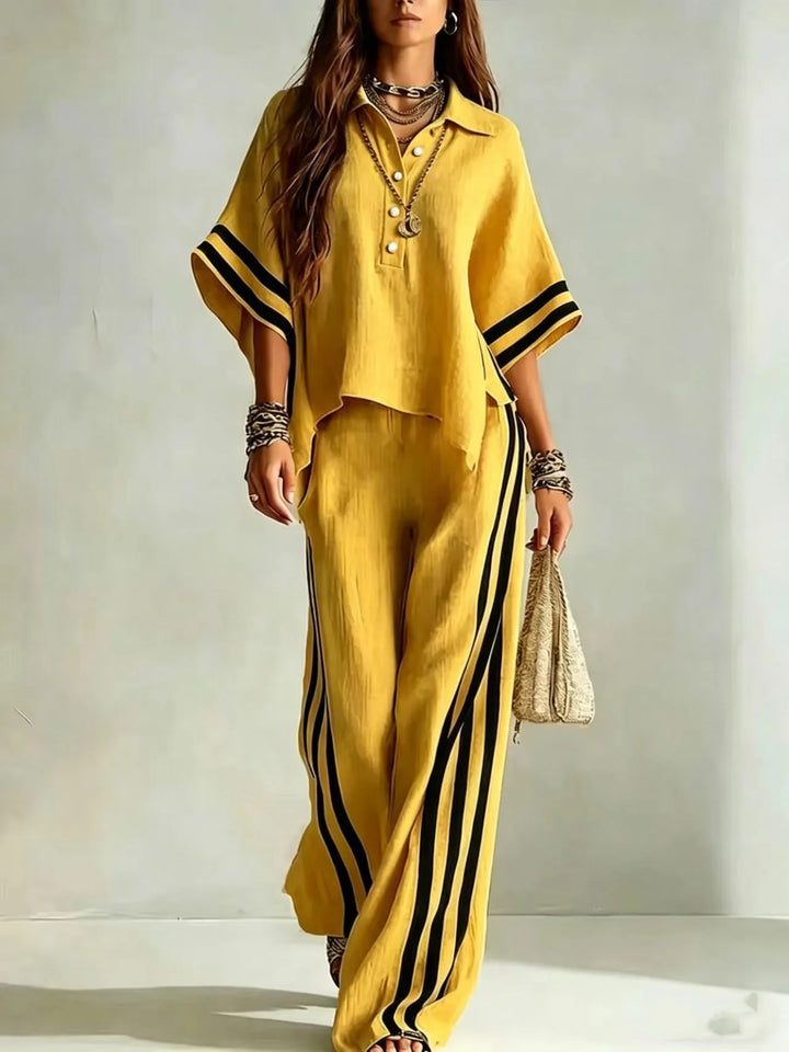 Winslet Striped Wide Leg Pant Set
