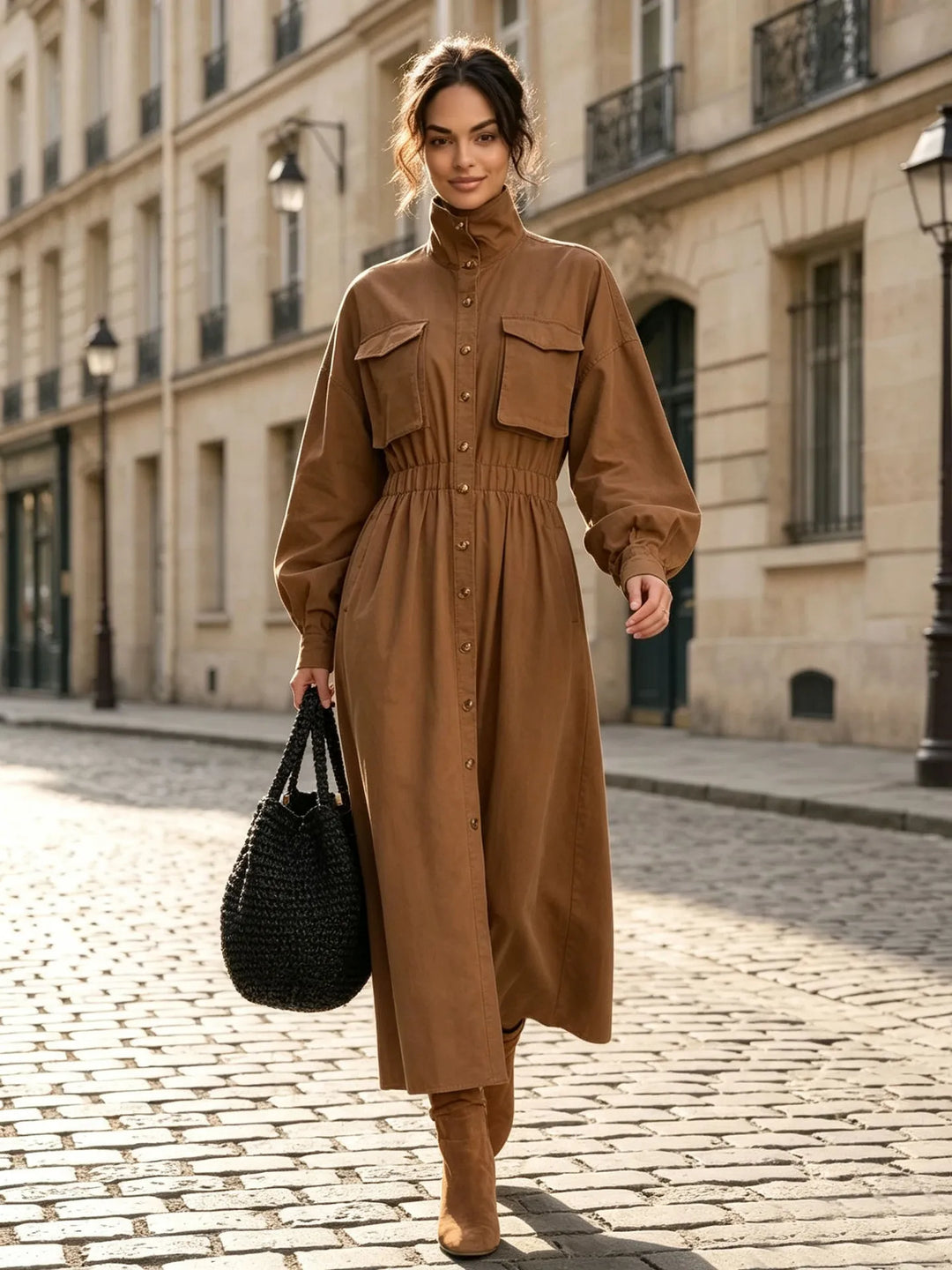 Aurelia Flap Pocket Shirt Dress