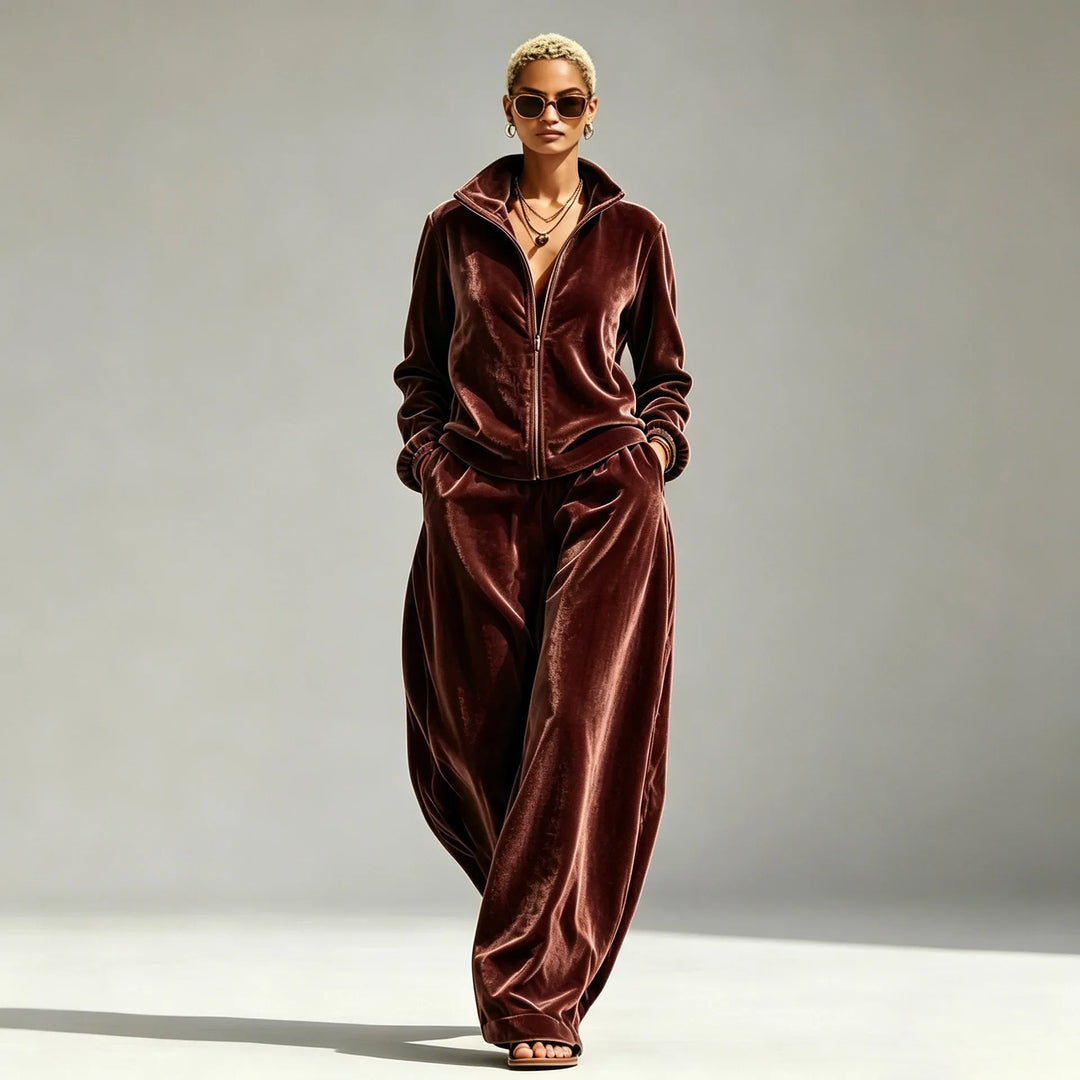 Marlene Zip Front Two-Piece Set
