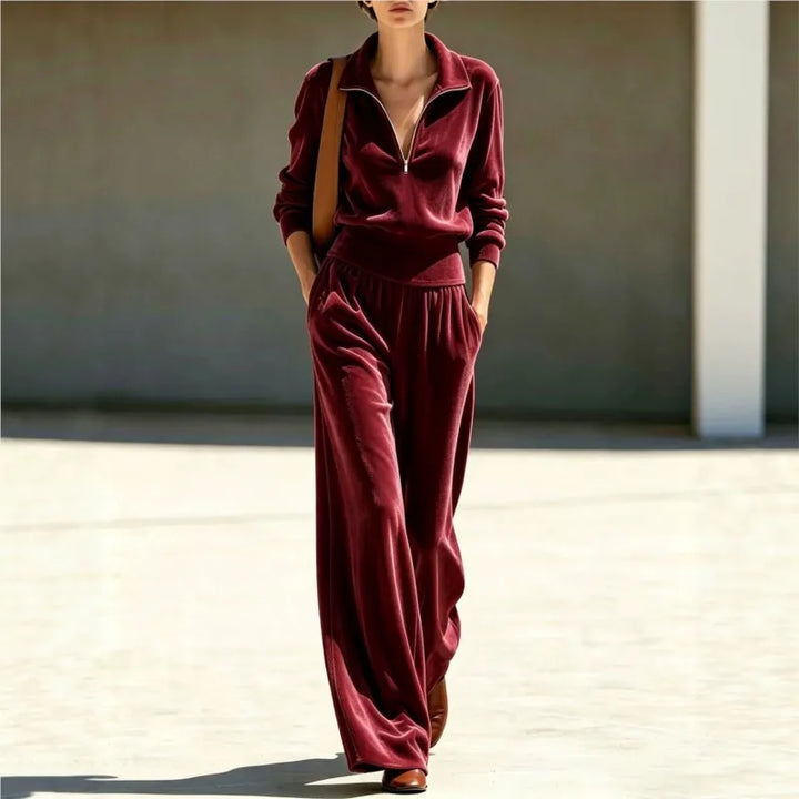 Palmer Velvet Half Zip Tracksuit