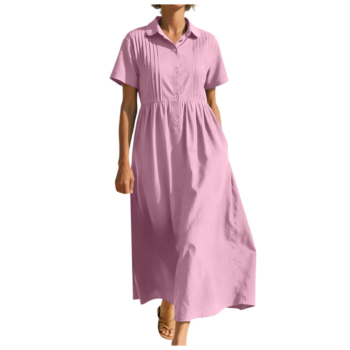 Andrea Button Front Midi Dress