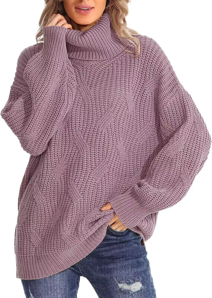 Thora Cable Knit Turtleneck Sweater