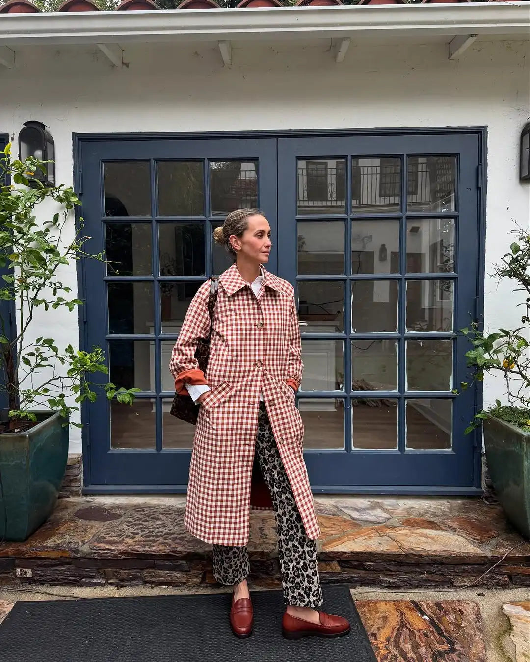 Hazel Gingham Trench Coat