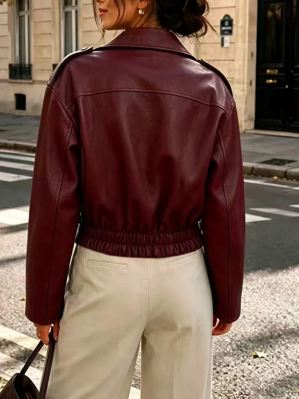 Yolanda Cropped Moto Jacket