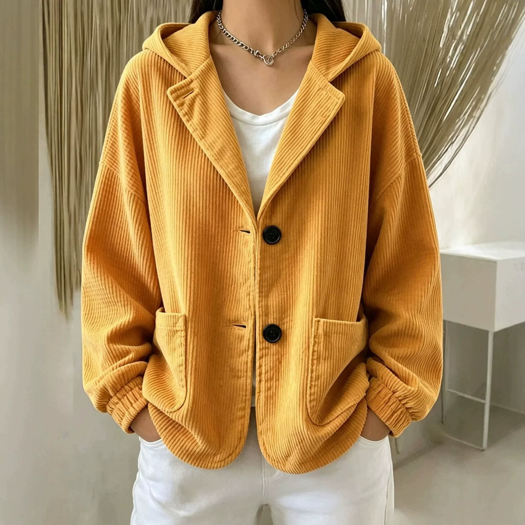 Edwige Hooded Corduroy Jacket