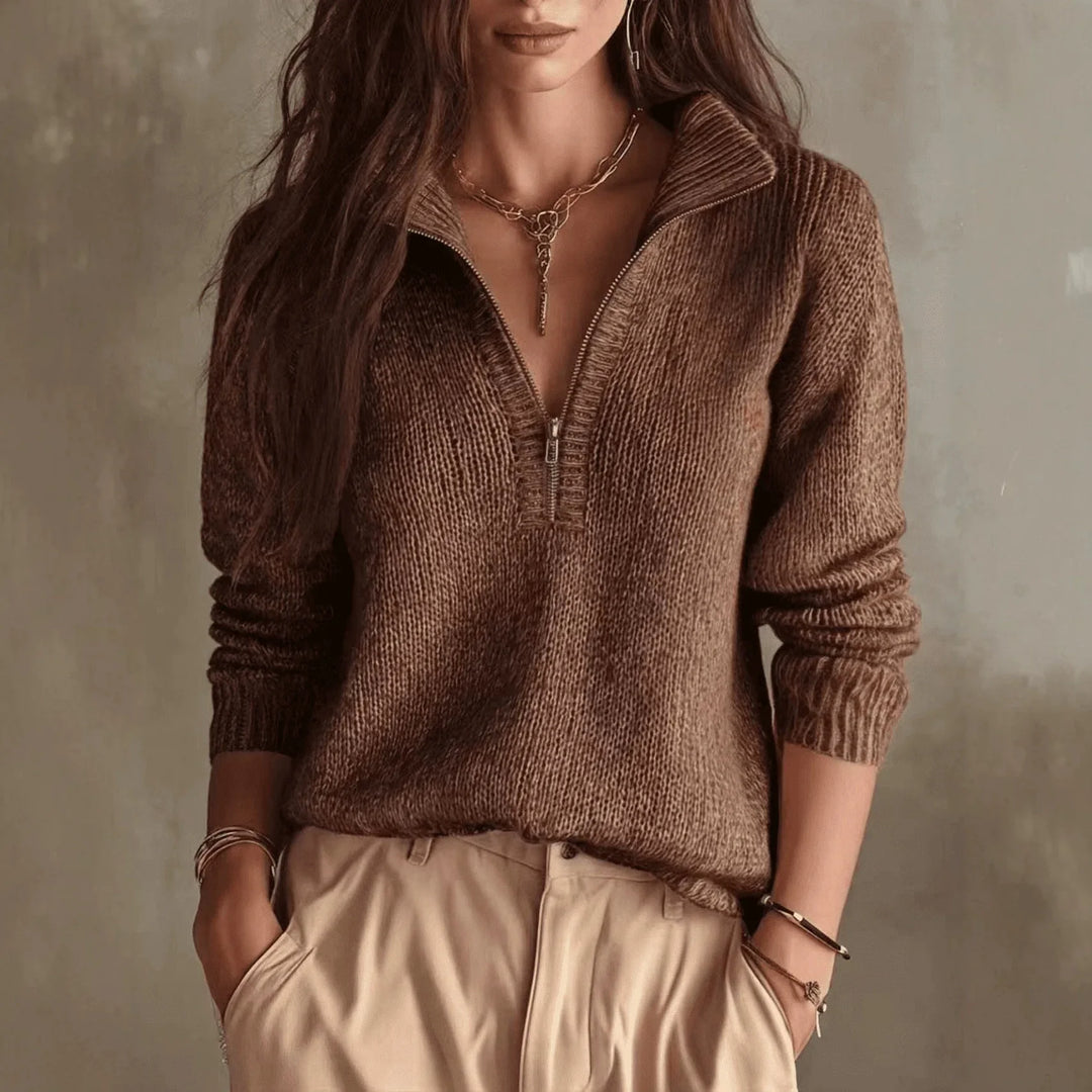 Rowena Ribbed Collar Pullover