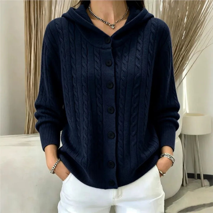 Marguerite Cable Knit Button Cardigan
