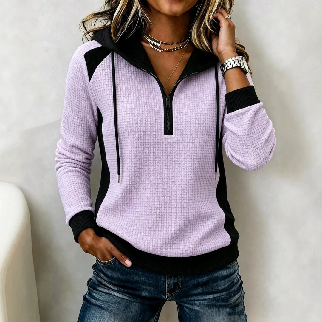 Harlowe Half Zip Waffle Hoodie