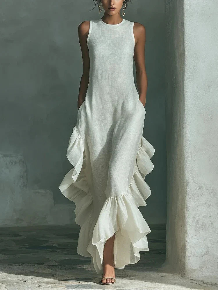 Clarissa Flowy Ruffle Maxi Dress