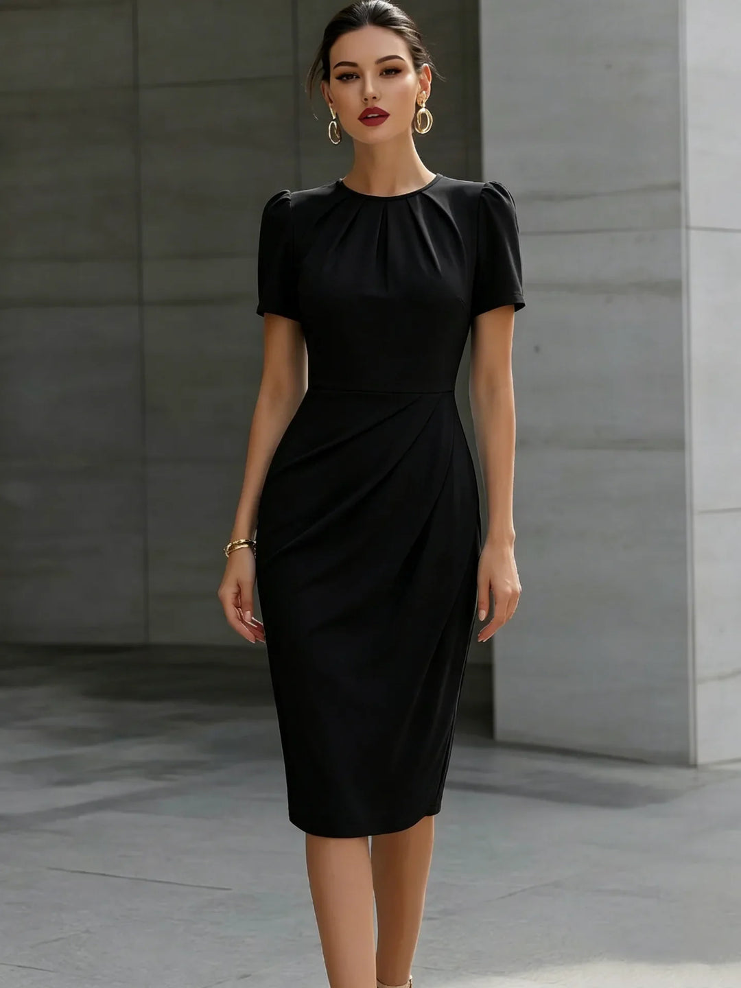 Elisia Waist Cinched Midi Dress