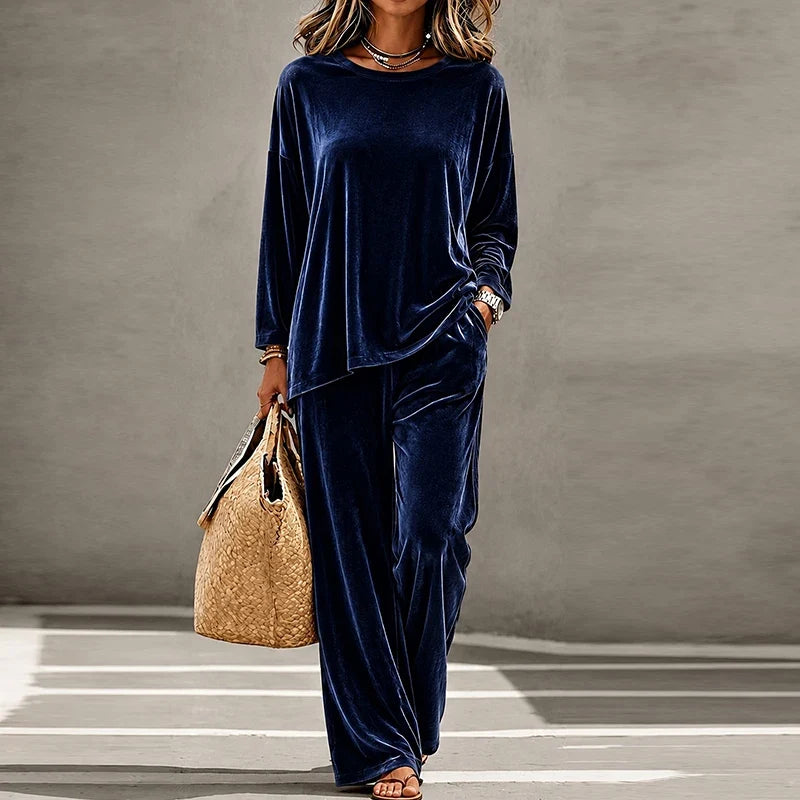Marisette Velvet Wide Leg Set