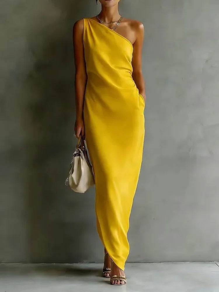 Yasmine One Shoulder Maxi Dress