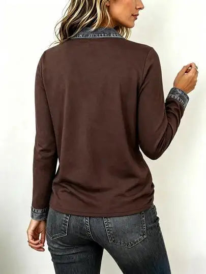 Thora Denim Collar Blouse