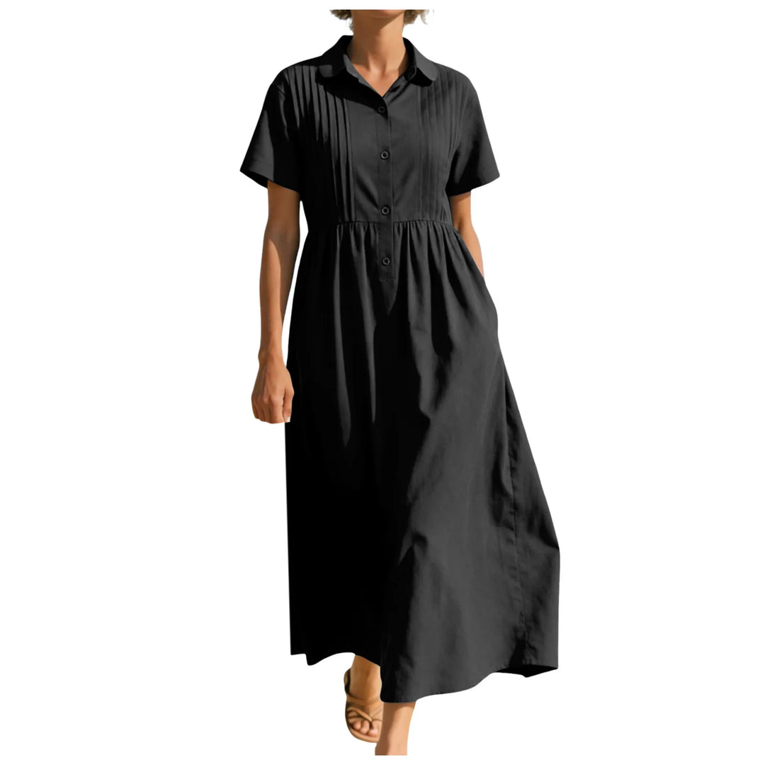 Andrea Button Front Midi Dress