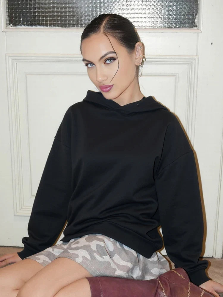 Delphine Rhinestone Mesh Back Hoodie