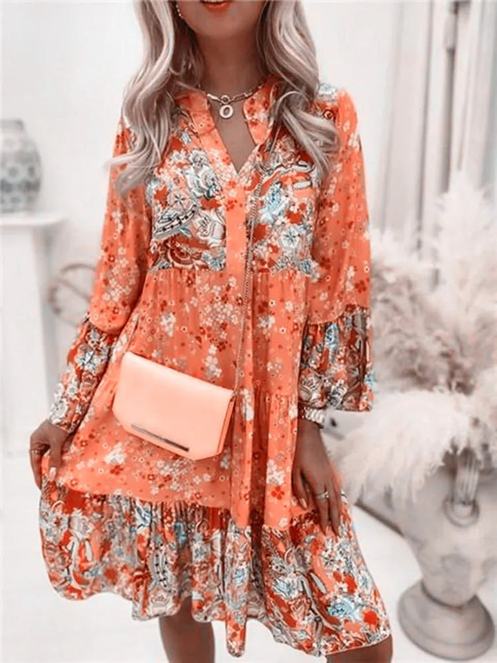 Vivian Boho Floral Mini Dress