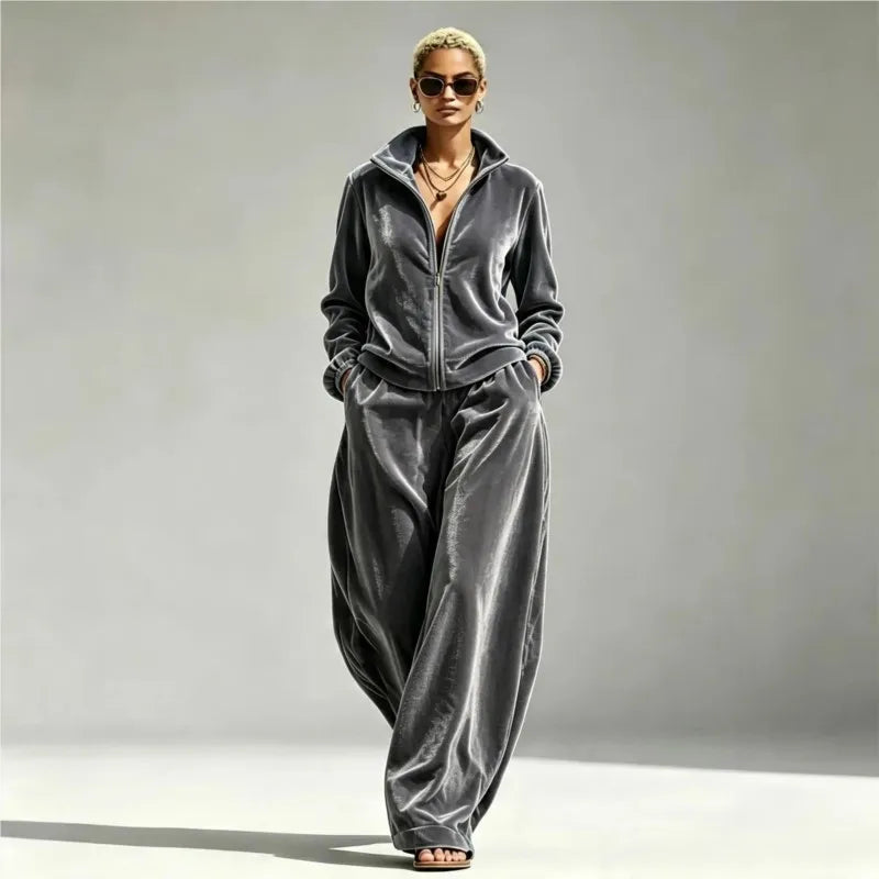 Marlene Zip Front Two-Piece Set