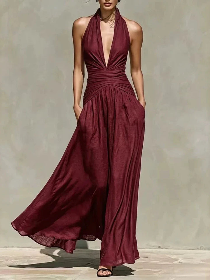 Marielys Ruched Waist Maxi Dress