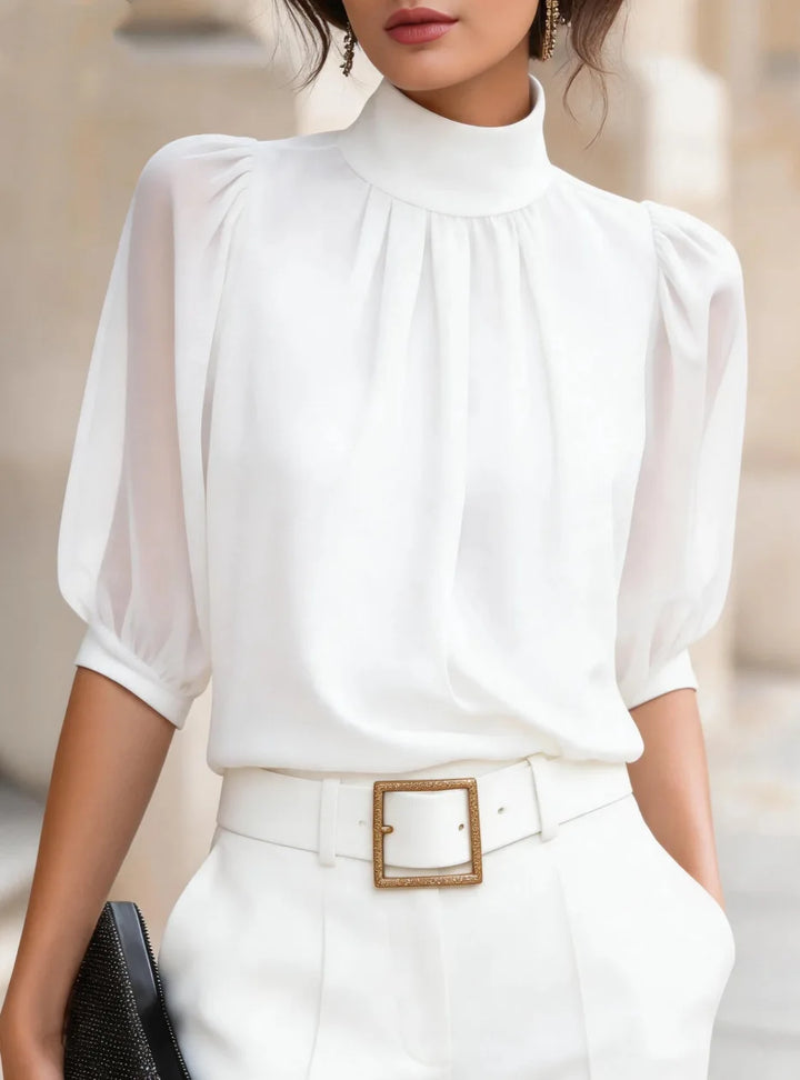 Quince Pleated Chiffon Blouse