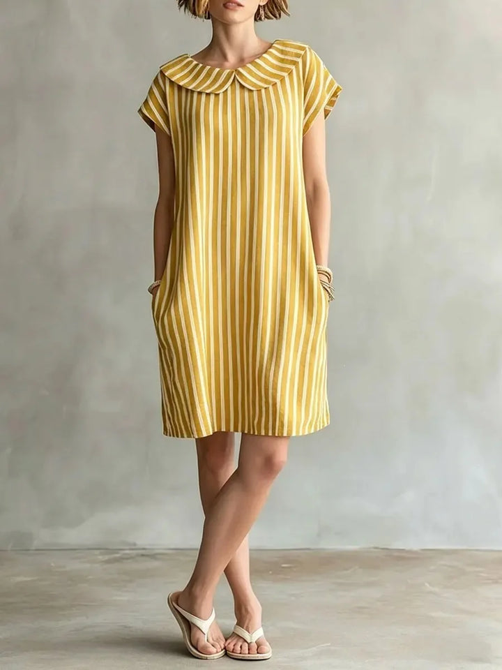 Valerie Striped Casual Shift Mini Dress