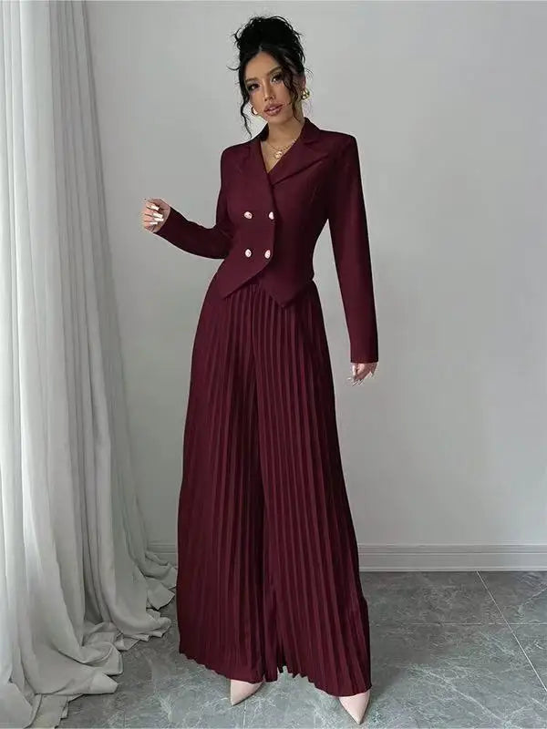 Kinsley Pleated Wide Leg Set